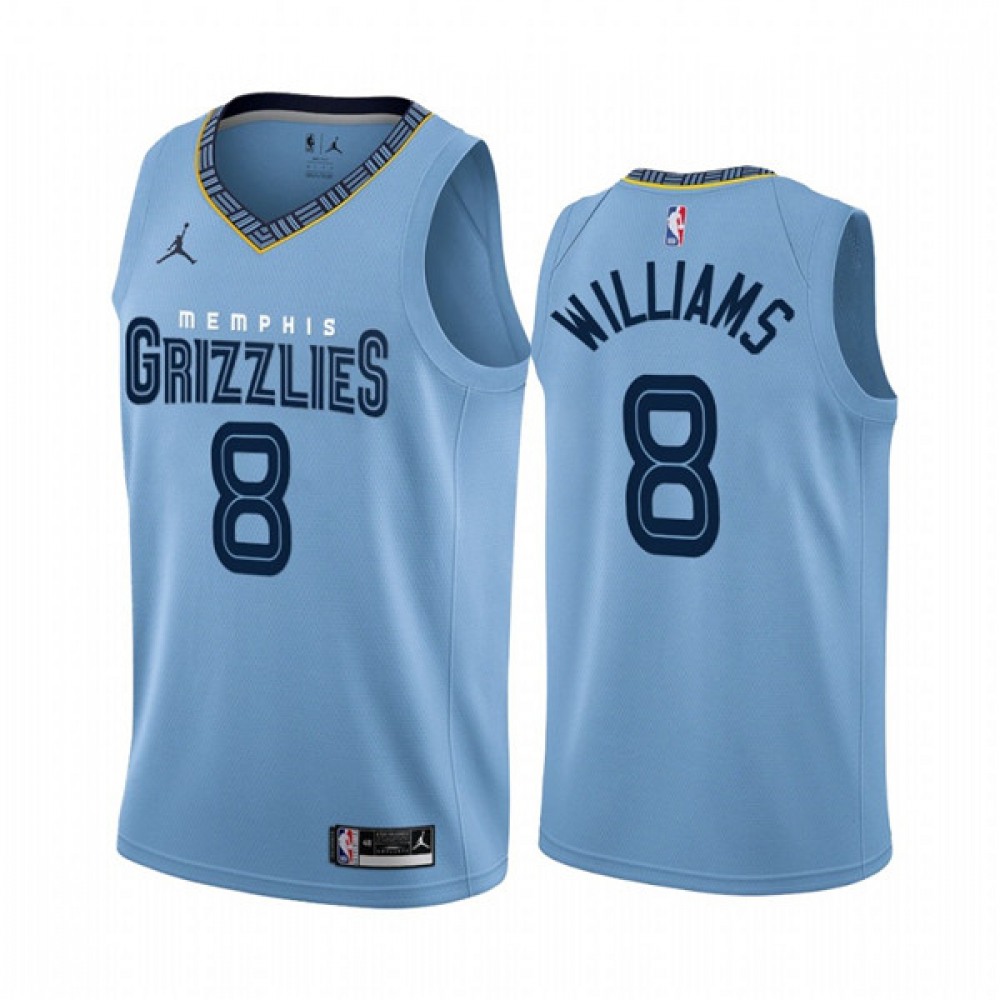Performance Men's Grizzlies #8 Ziaire Blue Basketball Jersey