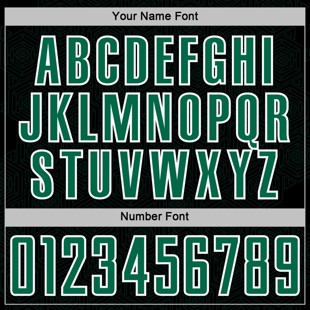 Kelly Black Jersey Sports Uniform Custom Sublimation Geometric Soccer Green-White Shape