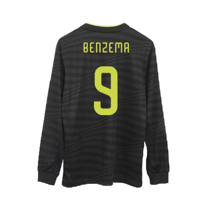 2022-2023 Real Madrid Auth Long Sleeve Third Shirt (BENZEMA 9) - Ma...