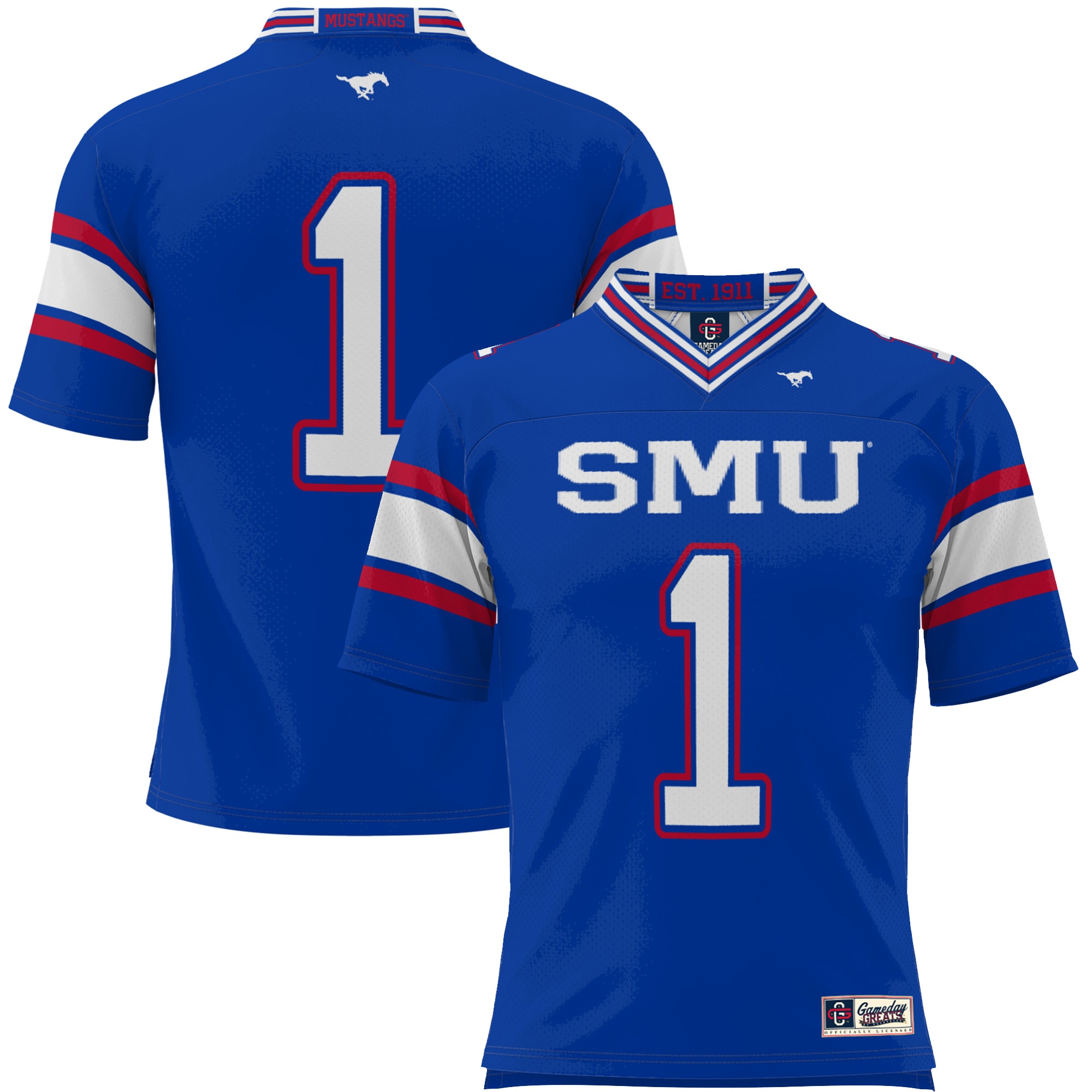 #1 SMU Mustangs GameDay Greats Youth Endzone 2026/2027 Football Jersey - Blue