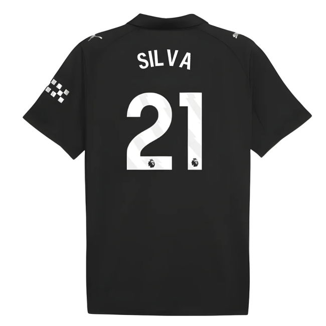 Man City 2025-20 Away Football Shirt with Silva Printing L M S