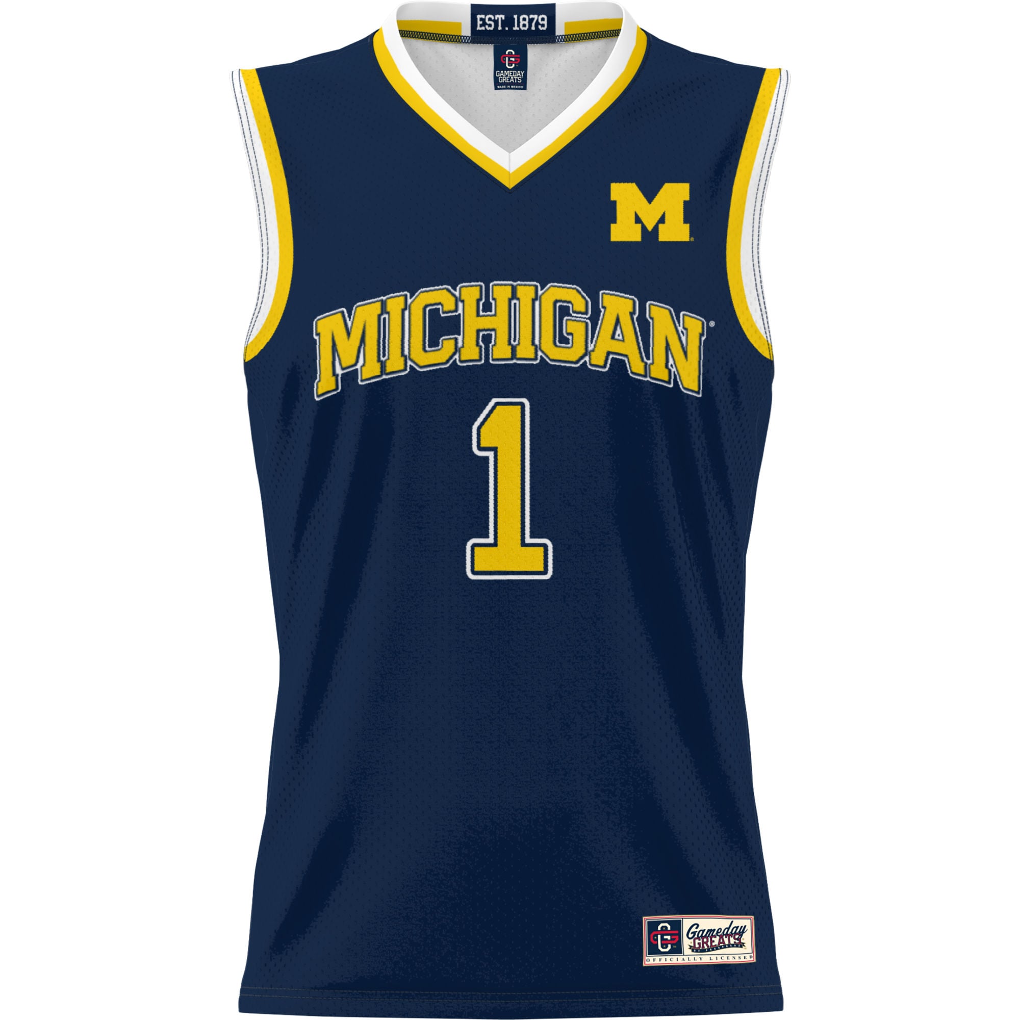 #1 Michigan Wolverines GameDay Greats Youth Lightweight Basketball Jersey - Navy