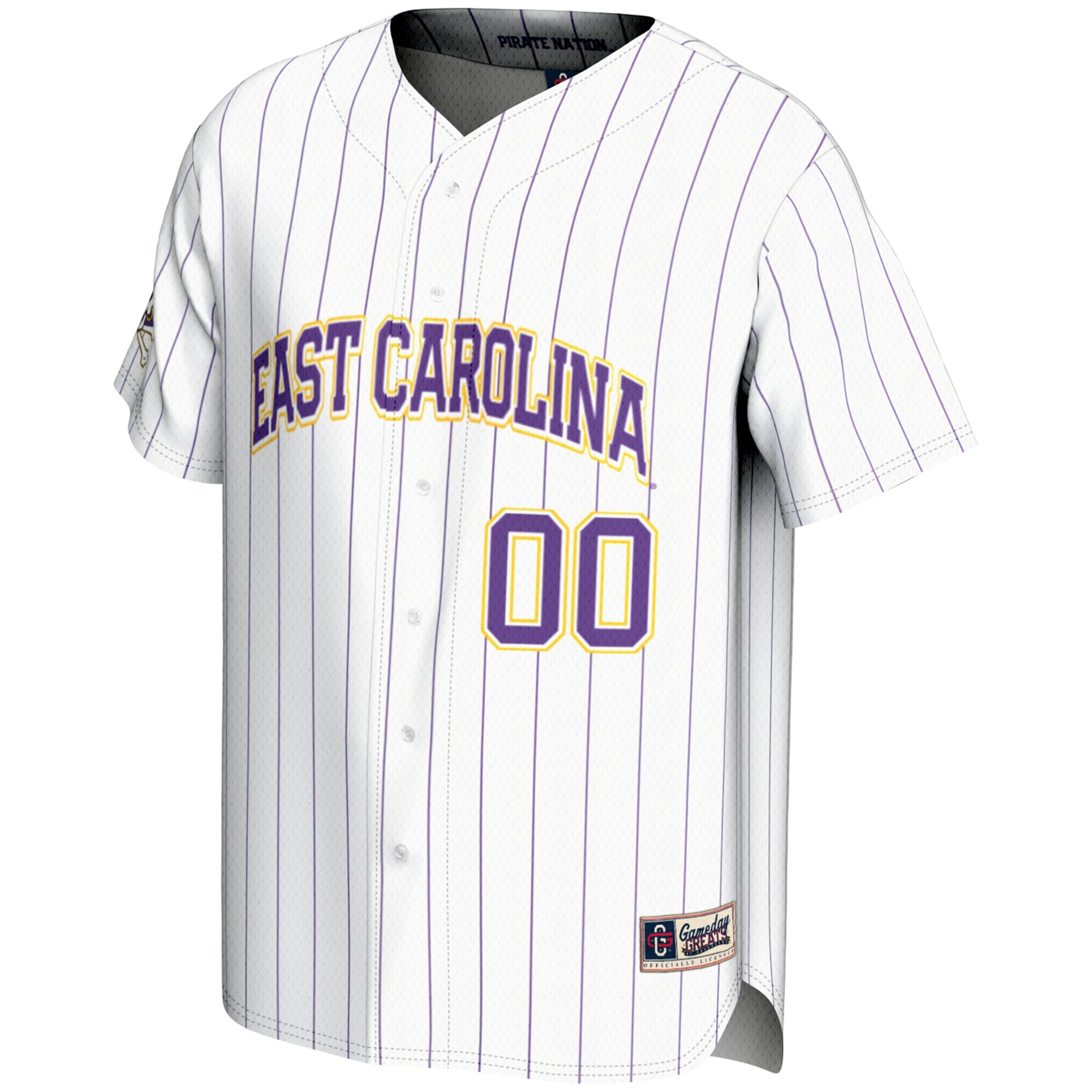 [NJP] ECU Pirates GameDay Greats Youth NIL Pick-A-Player Lightweight Baseball Jersey - White