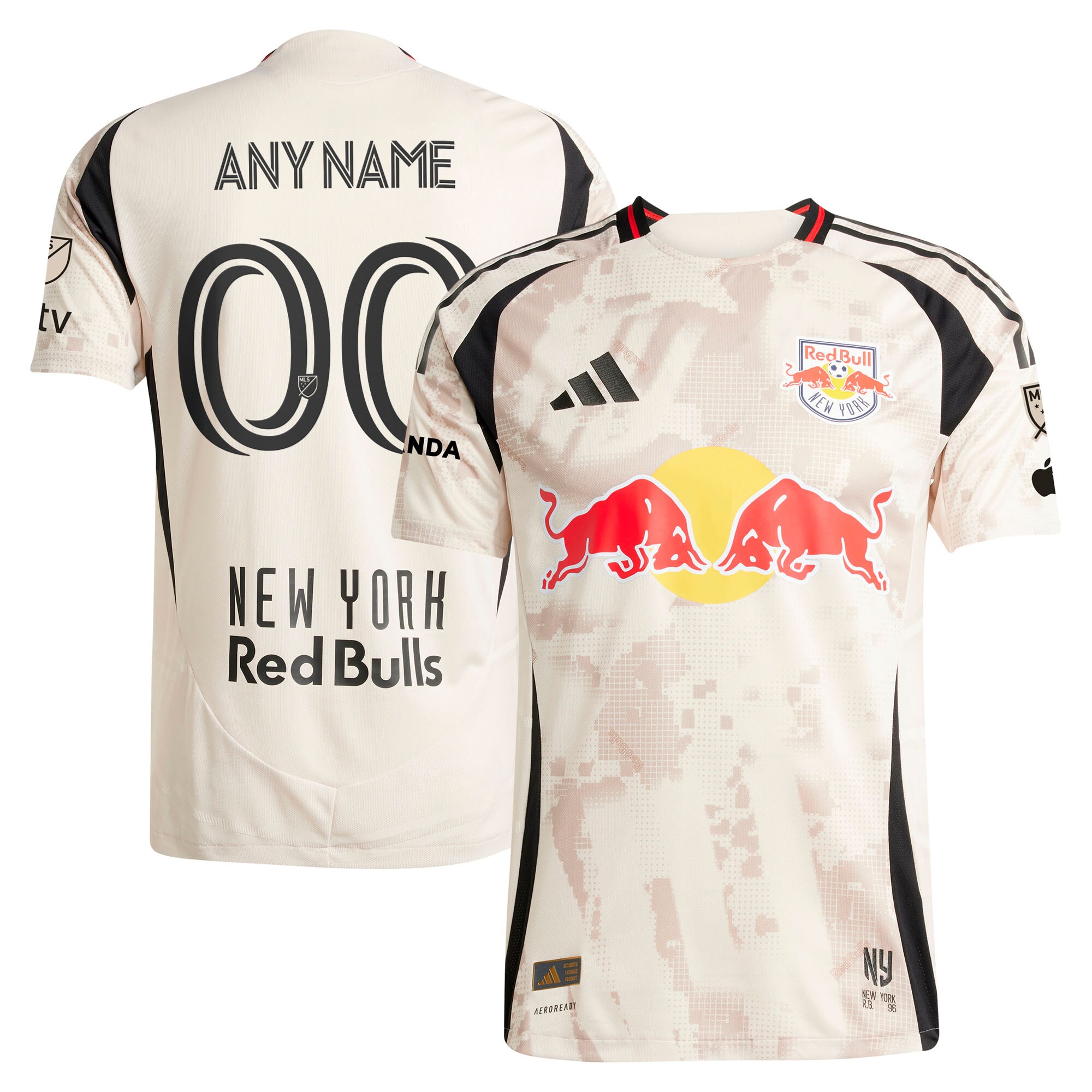 [JED] New York Red Bulls 2025 Stone Kit Authentic Custom Jersey - Tan