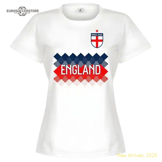 England Team Womens T-Shirt - White