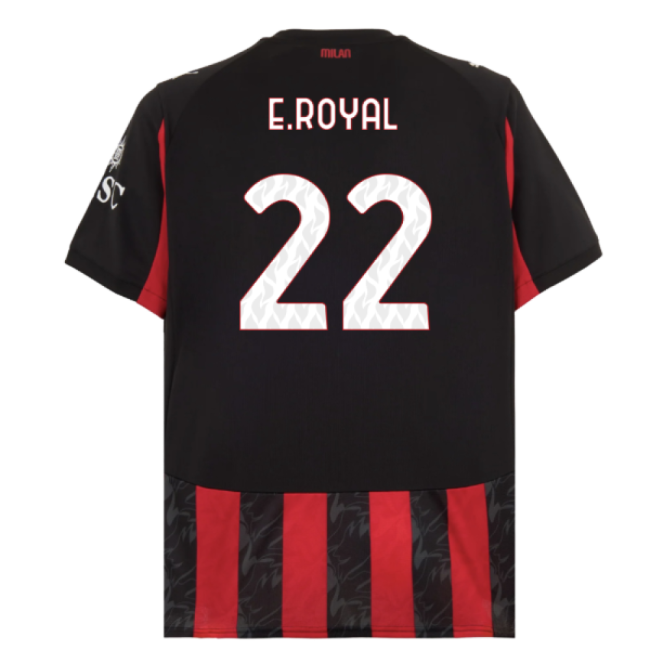 Official Acm Ac Milan Home Shirt E Royal #22 Authentic Design 2025...