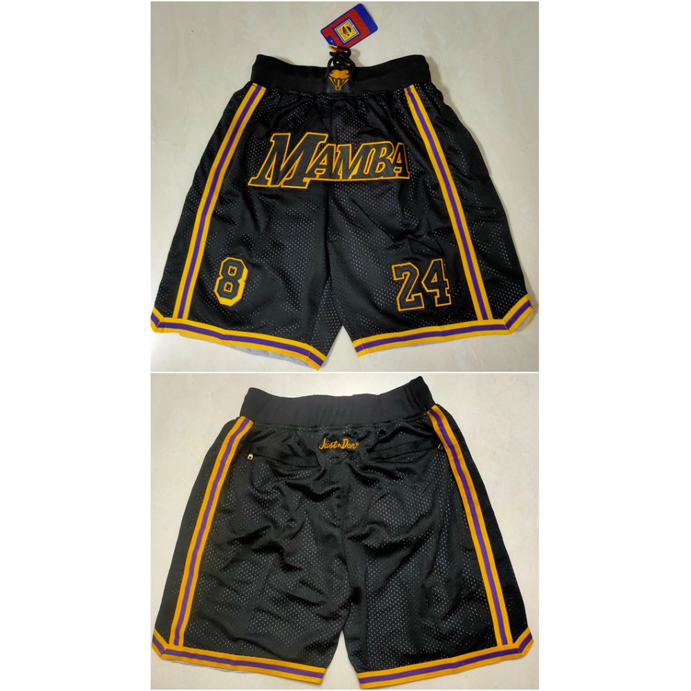 Men's Los Angeles Lakers Black 'Mamba'Shorts (Run Small)
