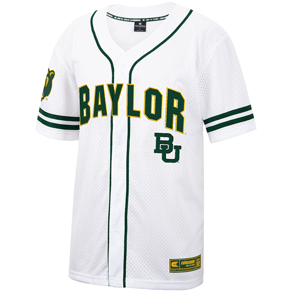 [DDG] Baylor Bears Colosseum Free Spirited Mesh Button-Up Baseball Jersey - White