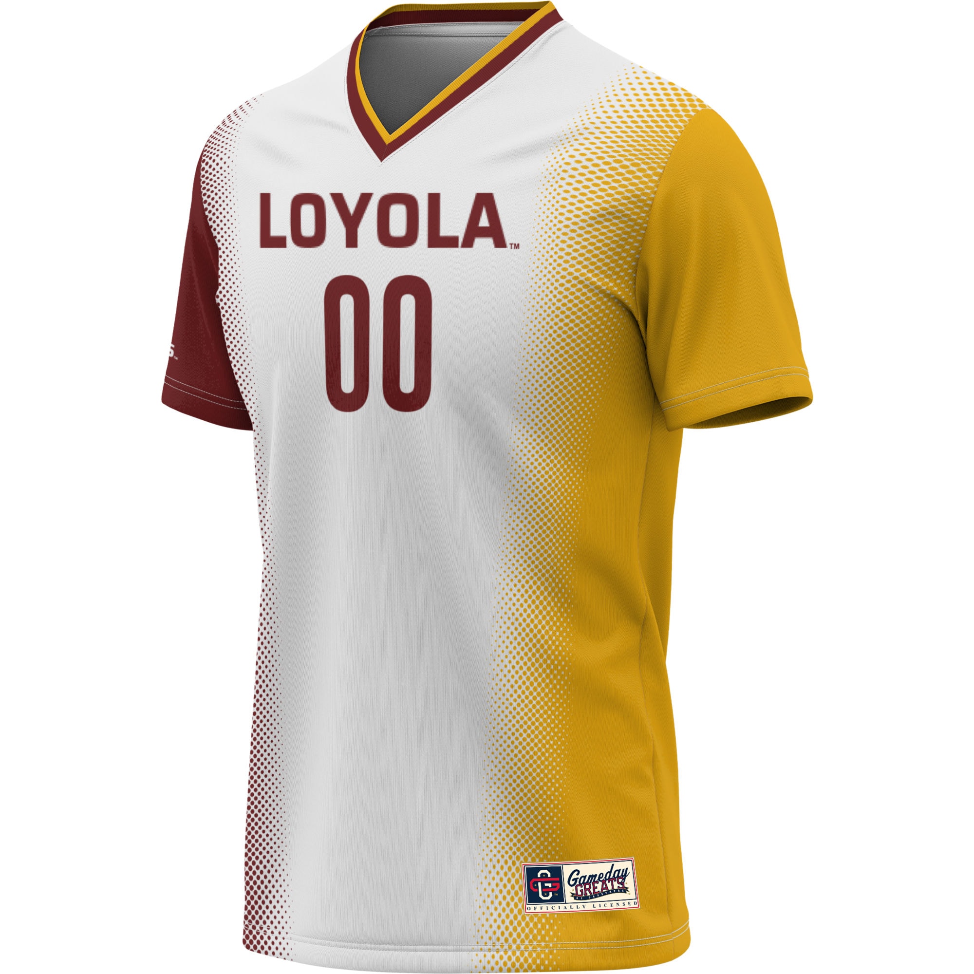 [LK] Loyola Chicago Ramblers GameDay Greats Unisex NIL Pick-A-Player Lightweight Women's Soccer Jersey - White