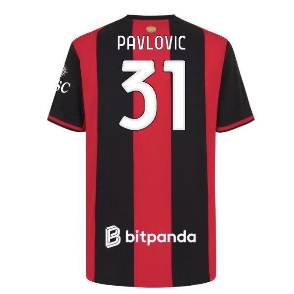 [DDJ] 2026-2027 AC Milan Authentic Home Shirt (Pavlovic 31)