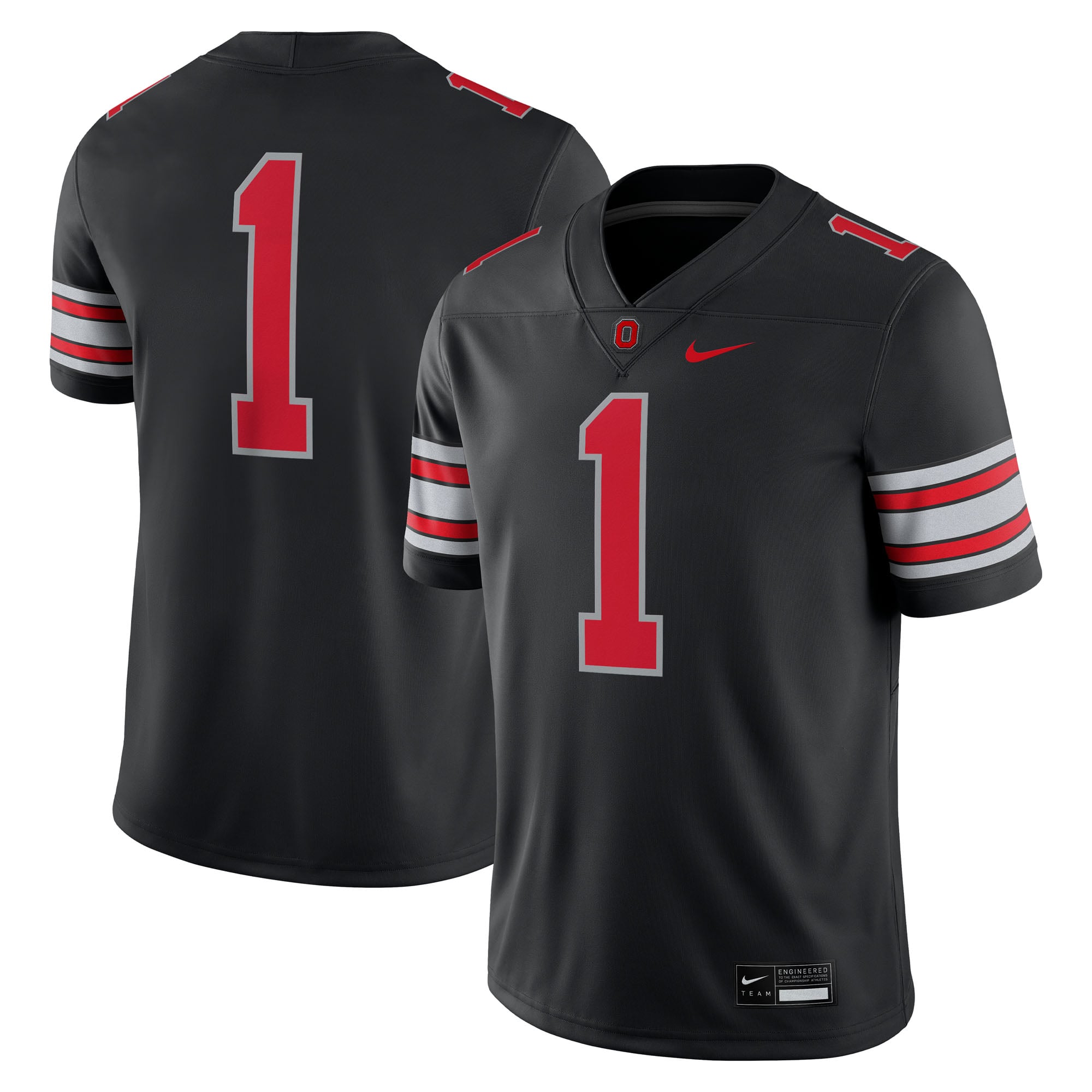 Men's #1 Black Ohio State Buckeyes Alternate Game Football Jersey