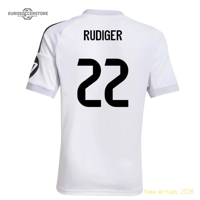 Exceptional 2025-2026 Real Madrid First Jersey (kids) (rudiger 22)