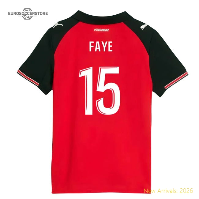 Top-Quality 2025-2026 Stade Rennais Home Shirt (Kids) (Faye 15)