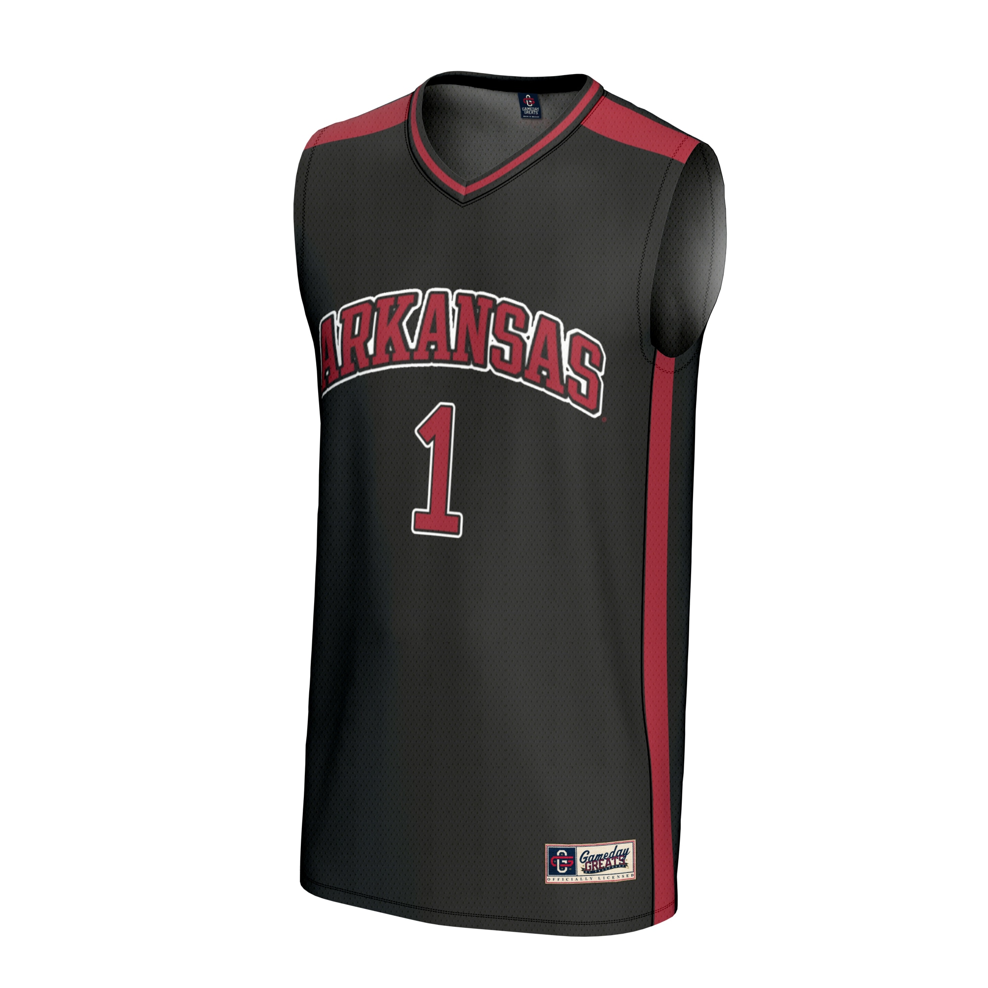 [DDG] Arkansas Razorbacks GameDay Greats Unisex Lightweight Basketball Fashion Jersey - Black