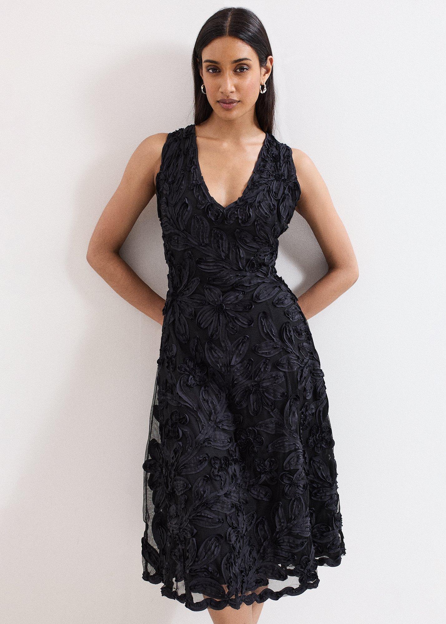 Paloma Black Tapework Midi Dress