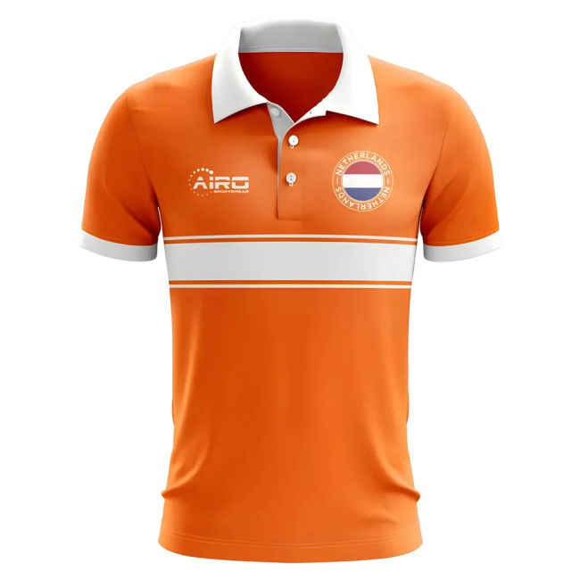 Holland Concept Stripe Polo Shirt (Orange) Holland Performance