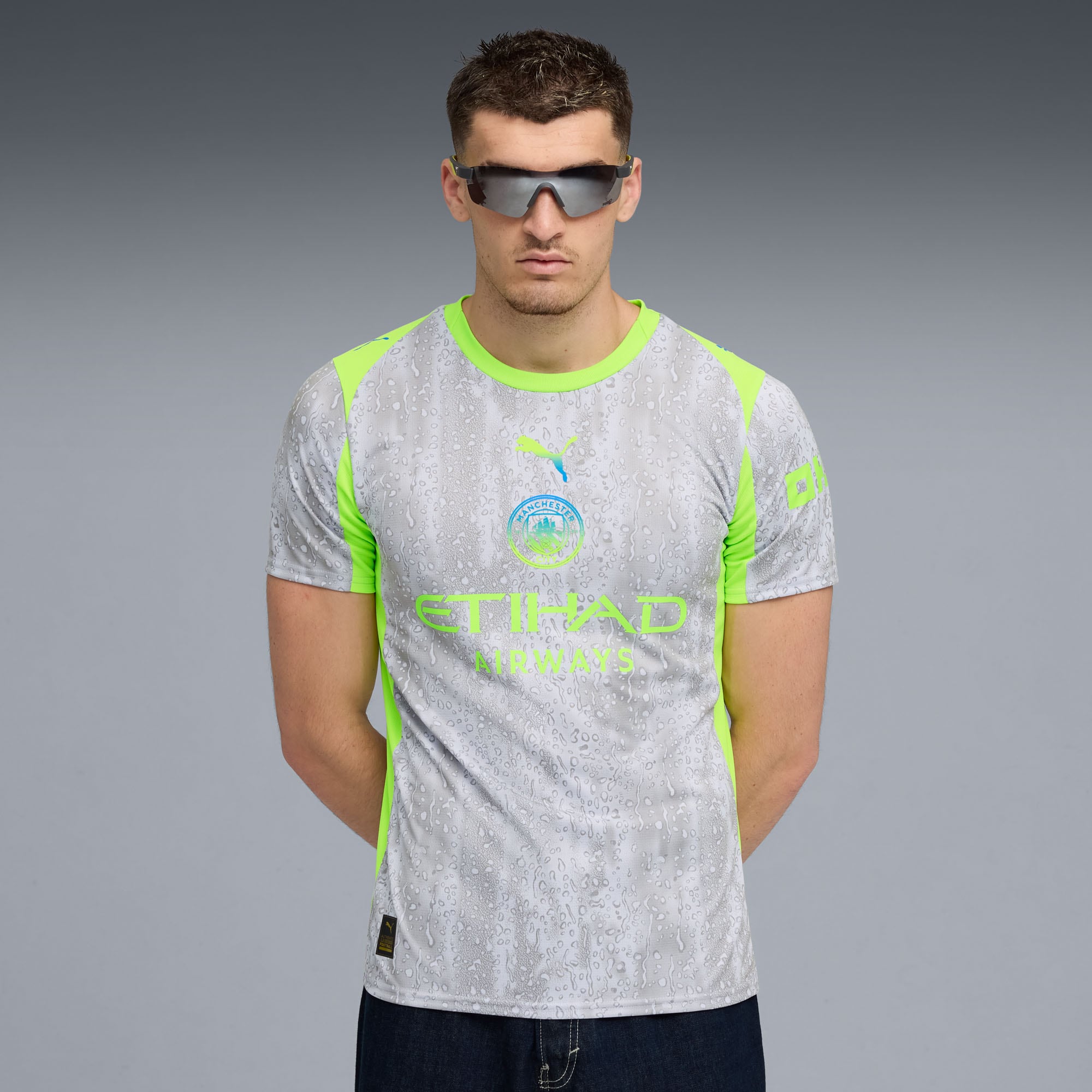 [SJH] Manchester City 2025/26 Third Replica Jersey - Gray/Neon Green