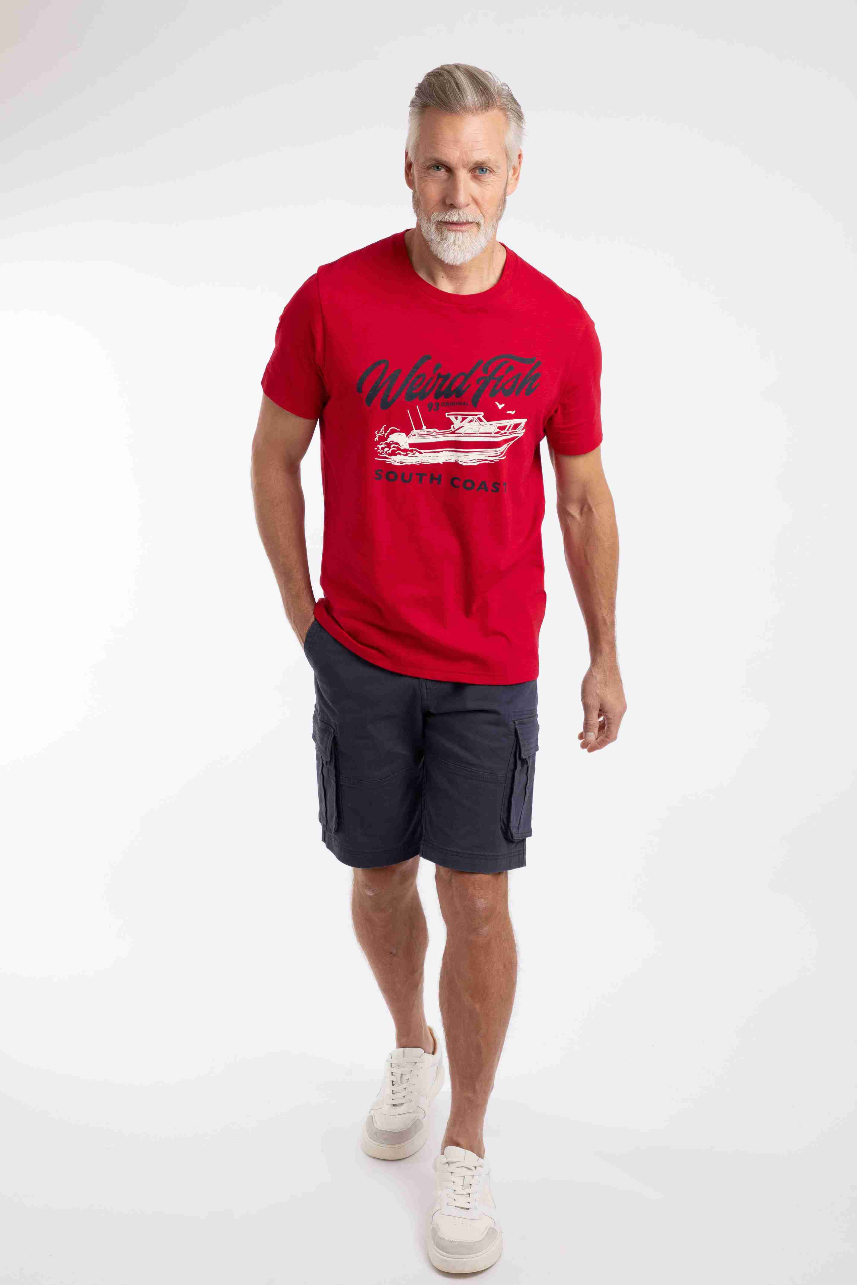 South Coast Front Print Graphic T-Shirt Barberry Red Marl
