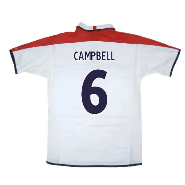 Campbell 6 Match Worn Style England Top Level Home Professional Jersey