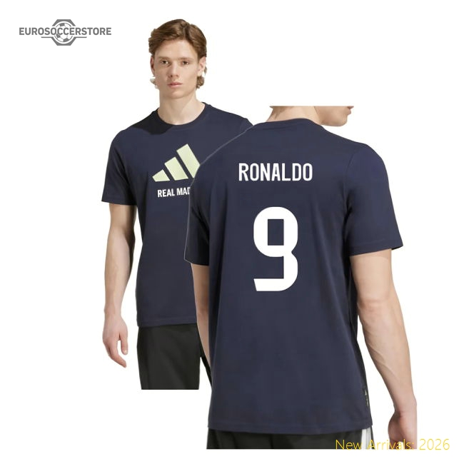 2025-2026 Real Madrid Seasonal Graphic Tee (legend Ink) (ronaldo 9)