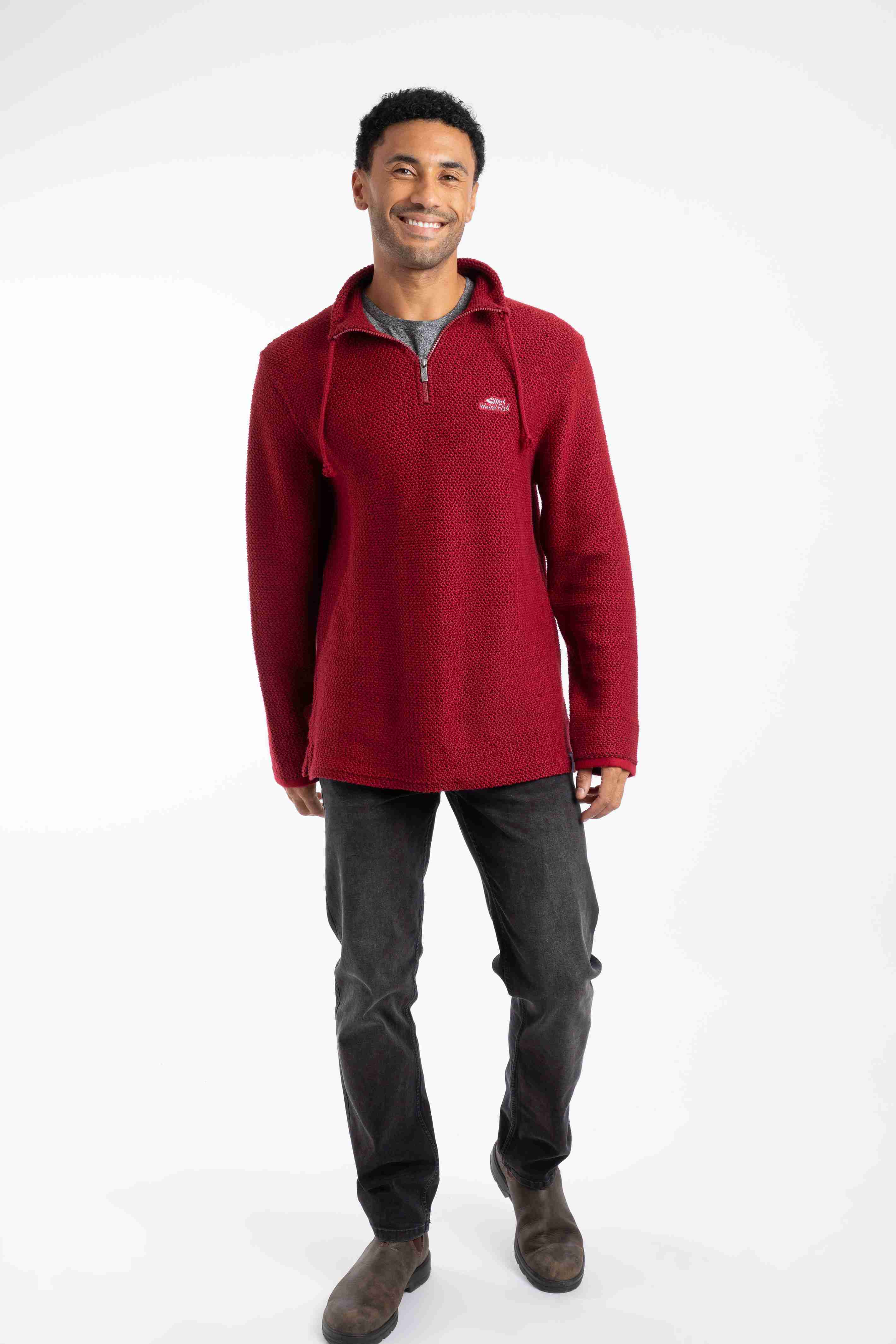 Cruiser 1/4 Zip Macaroni Sweatshirt Garnet