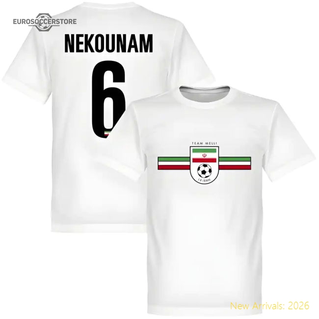 Outstanding Iran National Team Nekounam Team T-shirt - White