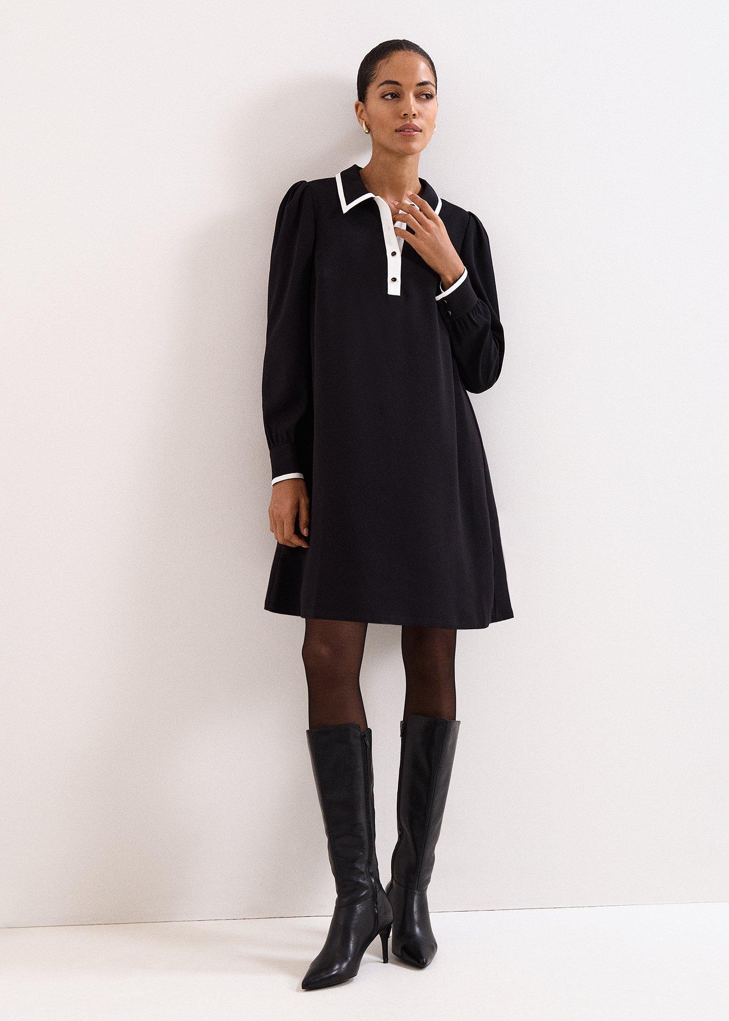 Petite Gina Collar Swing Dress
