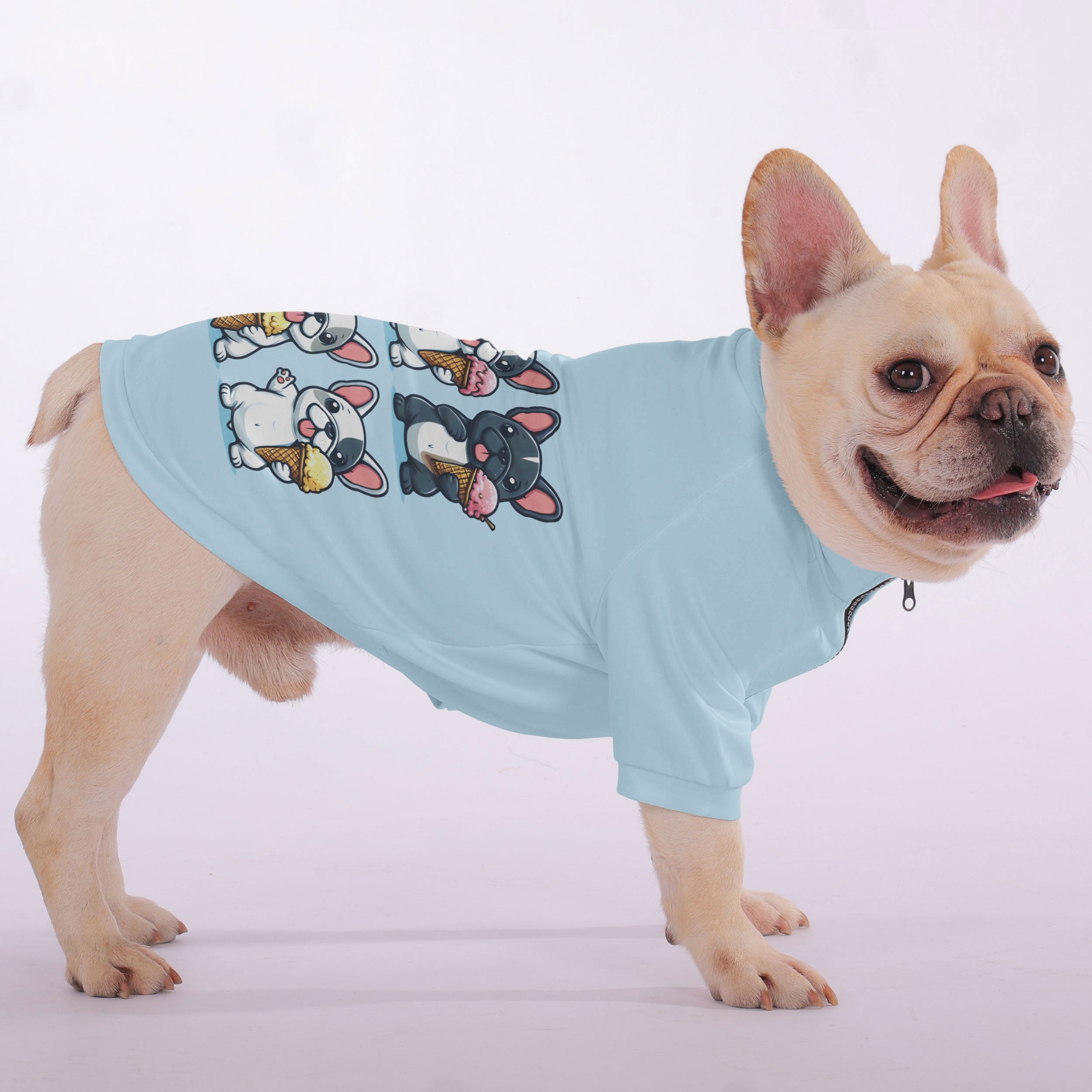 Ivonne - Snuggly Zip-Up Sweatshirt for French Bulldogs
