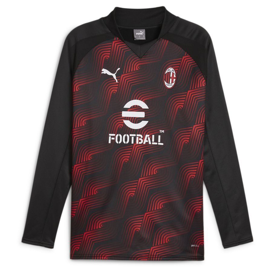 Milan Sweatshirt Pre Match Puma Jet Black/red Long Sleeves