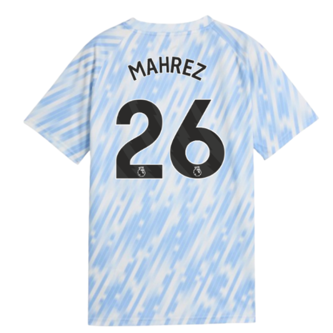 2025-2026 Man City Warm Up Jersey (Silver Sky) - Kids (Mahrez 26) (...