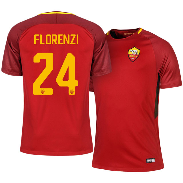 201718 Roma Home Alessandro Florenzi 24 Shirt - Official Replica 5171