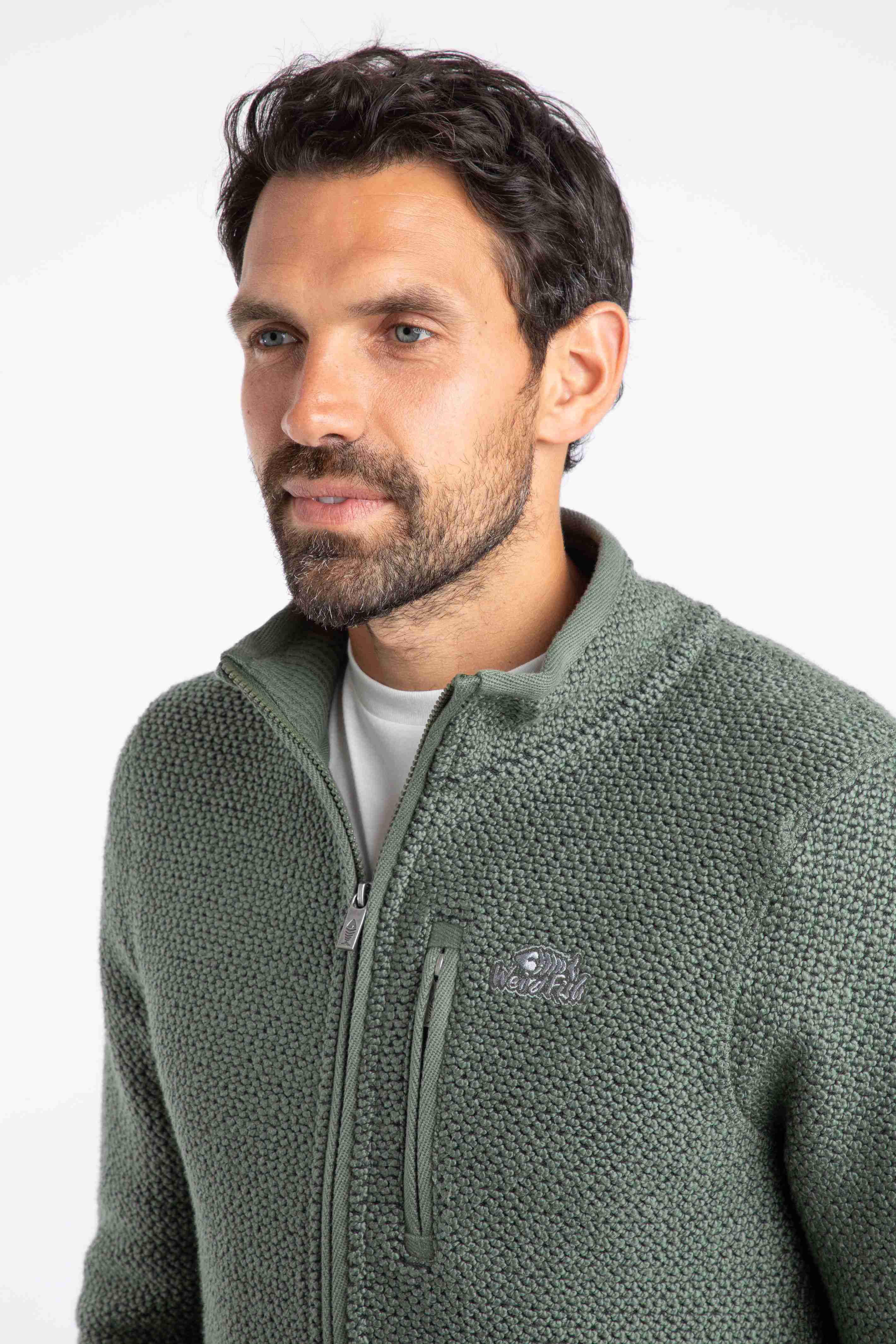 Transom Full Zip Macaroni Sweatshirt Army Green