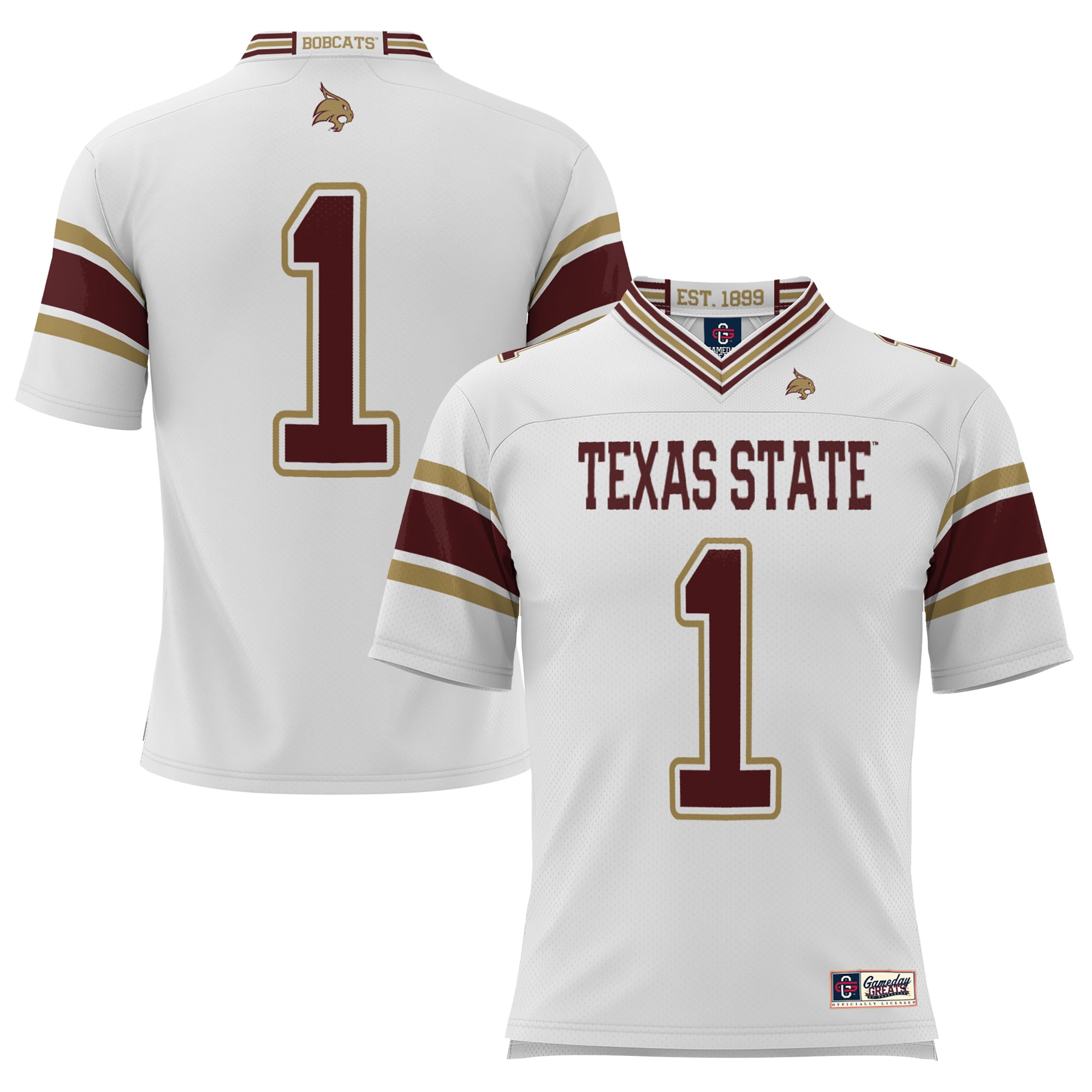 #1 Texas State Bobcats GameDay Greats Endzone 2026/2027 Football Jersey - White