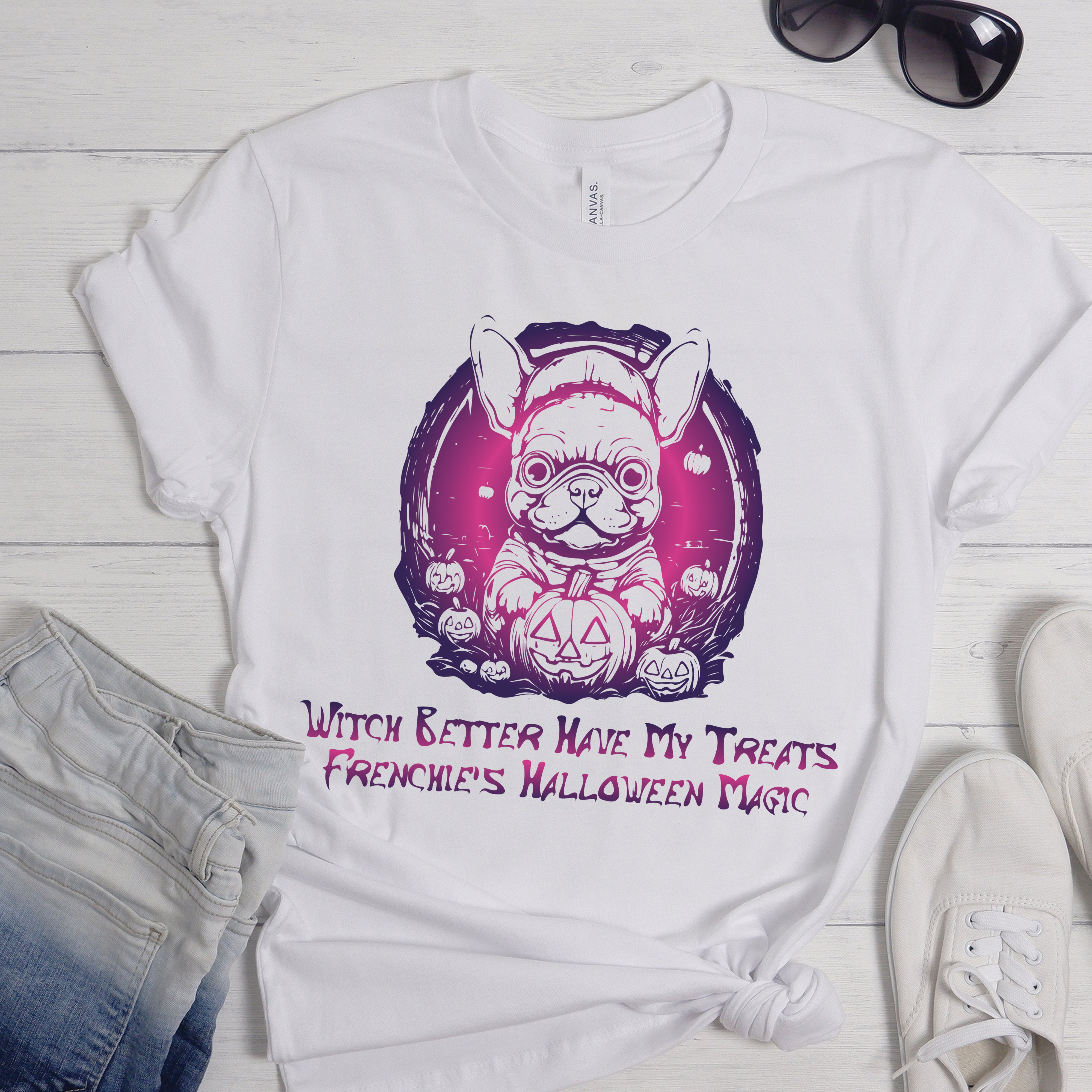 Pet-Lover French Bulldog Halloween Vibes - Unisex T-shirt for Daily Life