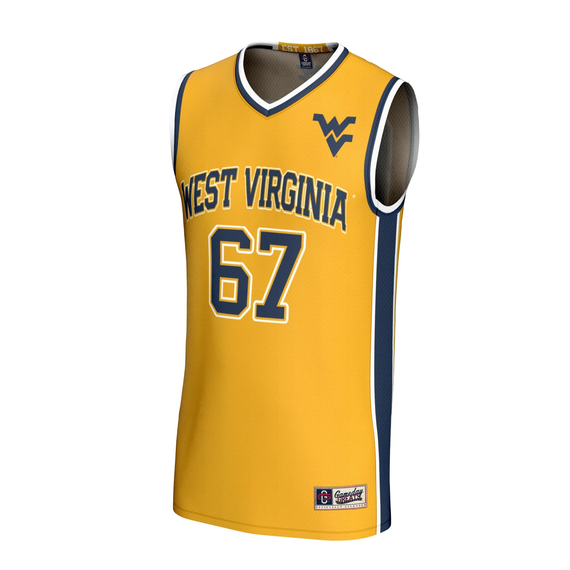 [DDG] West Virginia Mountaineers GameDay Greats Unisex Lightweight Collegiate Basketball Fashion Jersey - Gold