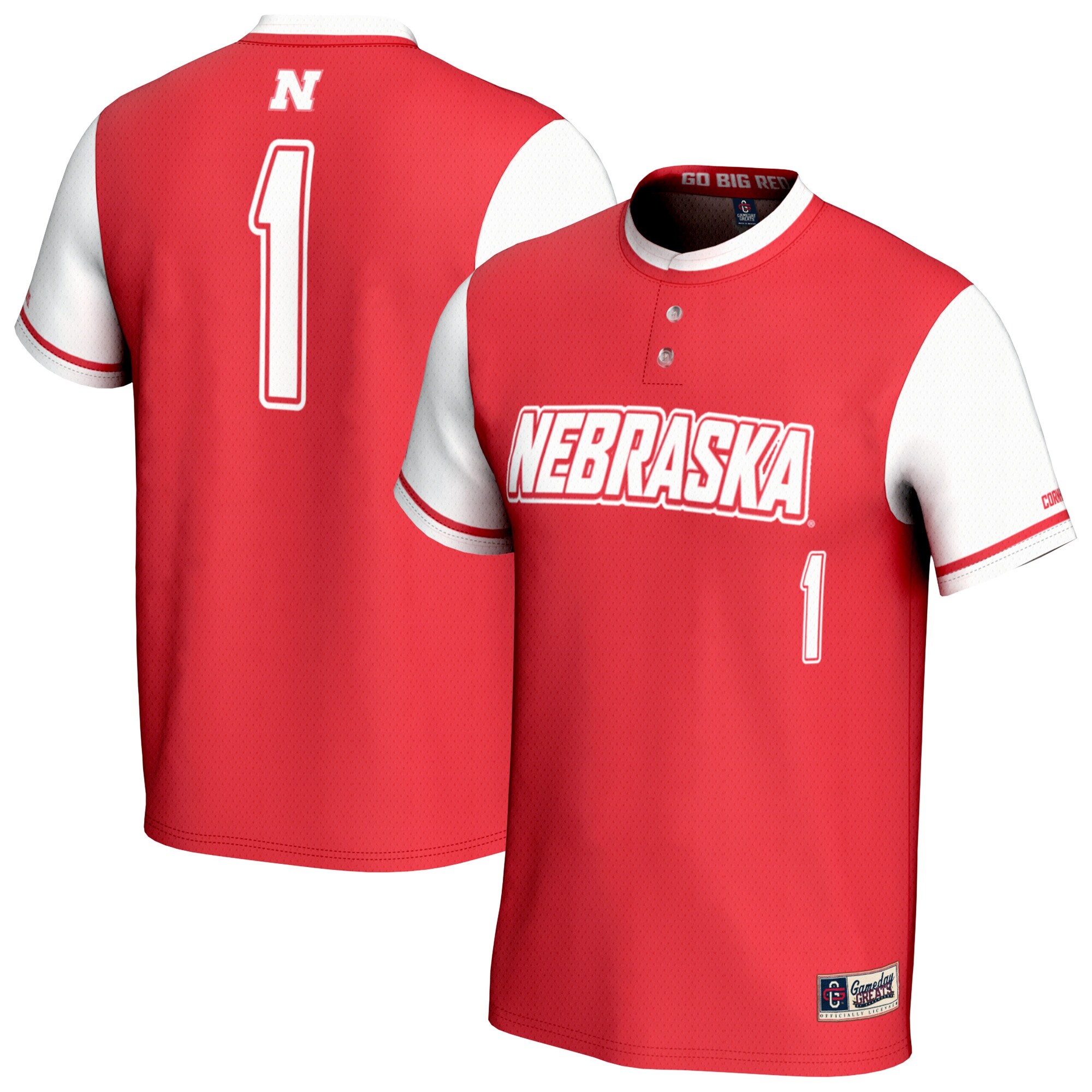 [DDG] Nebraska Huskers GameDay Greats Youth Lightweight Collegiate Softball Fashion Jersey - Scarlet