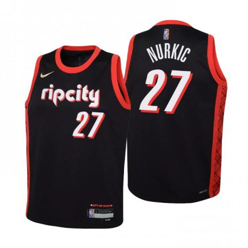 Black POR Trail Blazers #27 Nike Game-Used Style Jersey NBA Fan Apparel