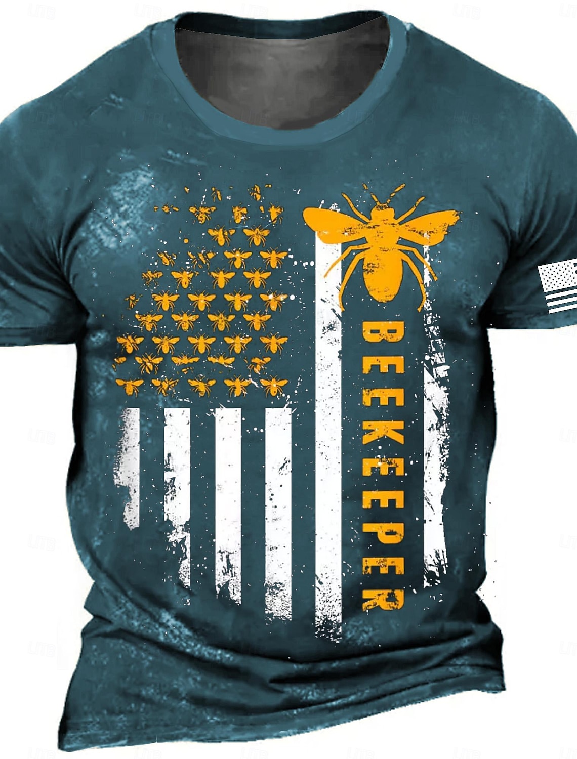 4th of July 2026 250th Memorial Day Men's Patriotic Vintage Retro Patriot 3D Print Veteran Crew Neck Short Sleeve T-Shirt Casual Outdoor Sports Street