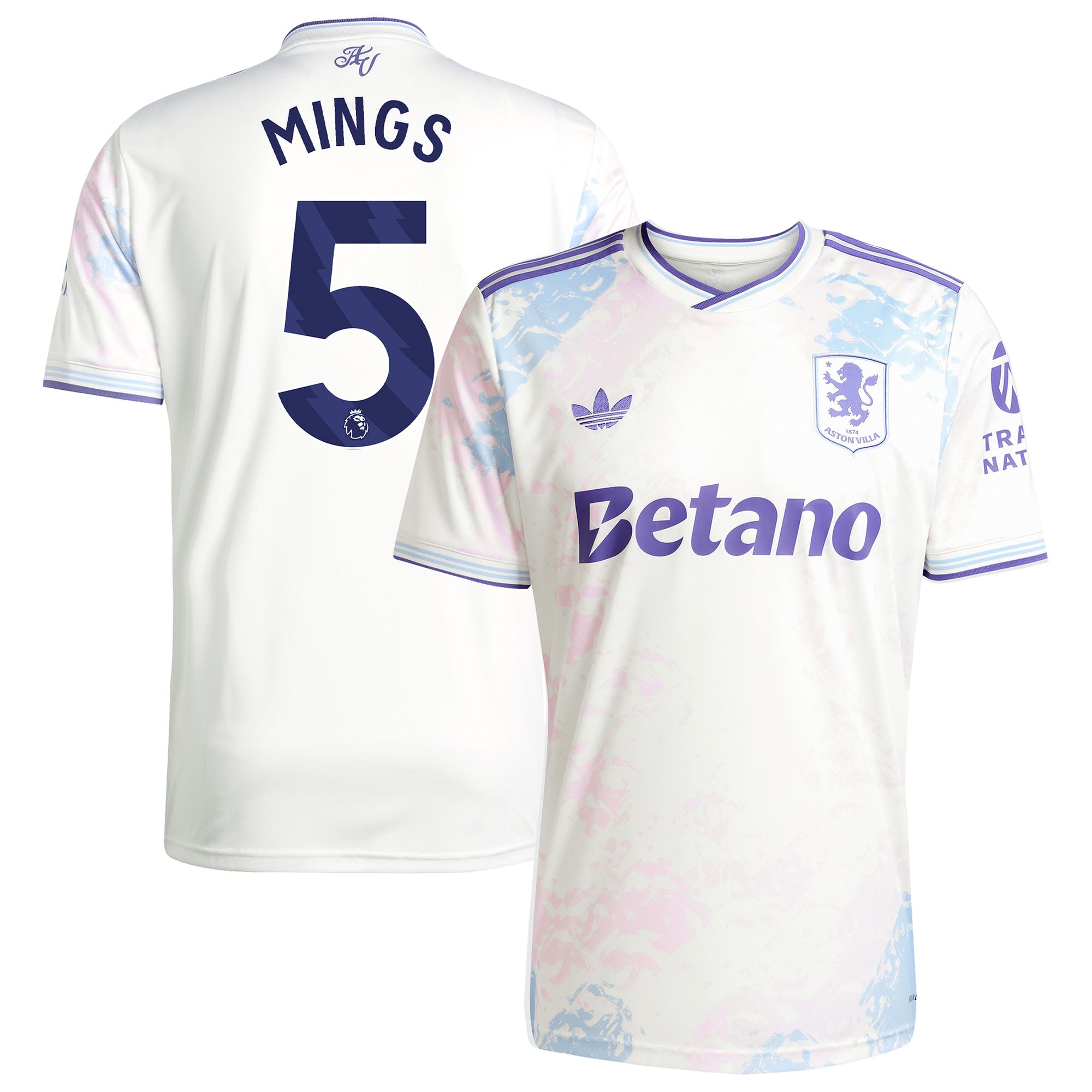 [SJH] Tyrone Mings Aston Villa Male 2025/26 Third Replica Player Jersey - White