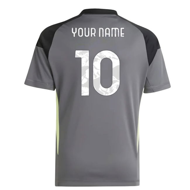 2025-2026 Juventus Home Goalkeeper Shirt (Grey) - Kids (Your Name)