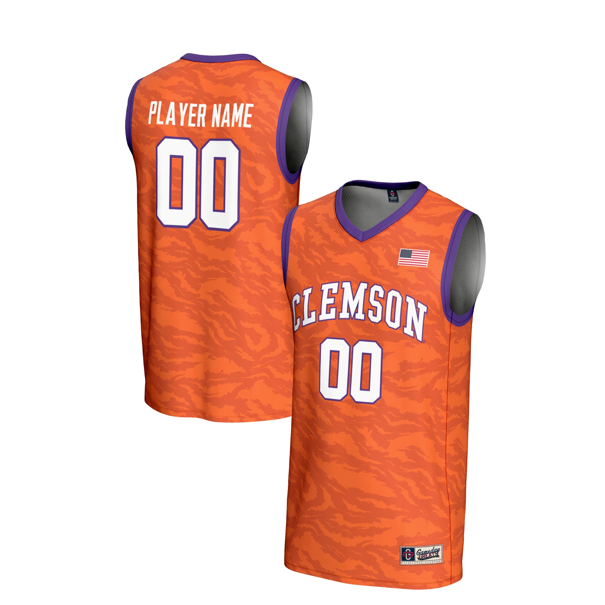 [NJP] Clemson Tigers GameDay Greats Youth NIL Pick-A-Player Men's Basketball Lightweight Jersey - Orange