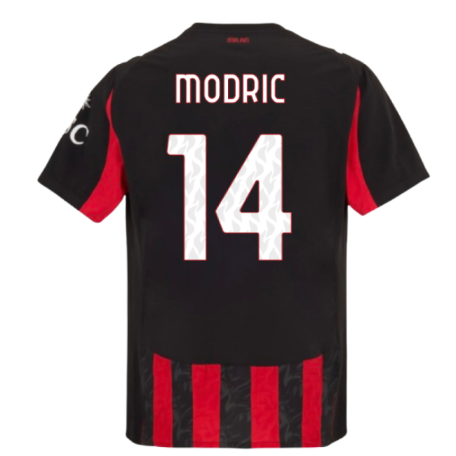 2025-2026 AC Milan Home Shirt (Modric 14) Lightweight Reinforced Seams