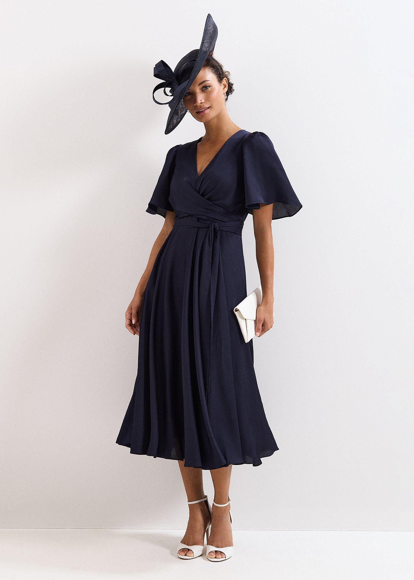 Petite Abbie Textured Wrap Dress