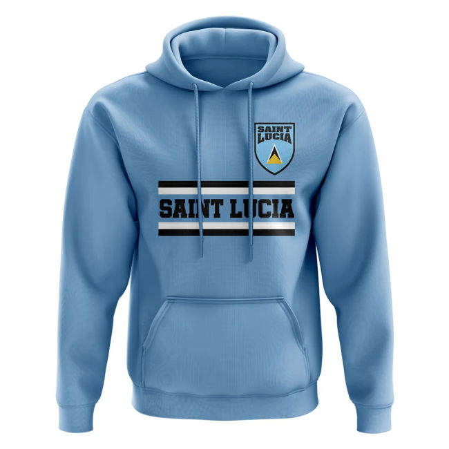 Top-Tier Aero-Dynamic Saint Lucia Core Football Country Hoody (Sky