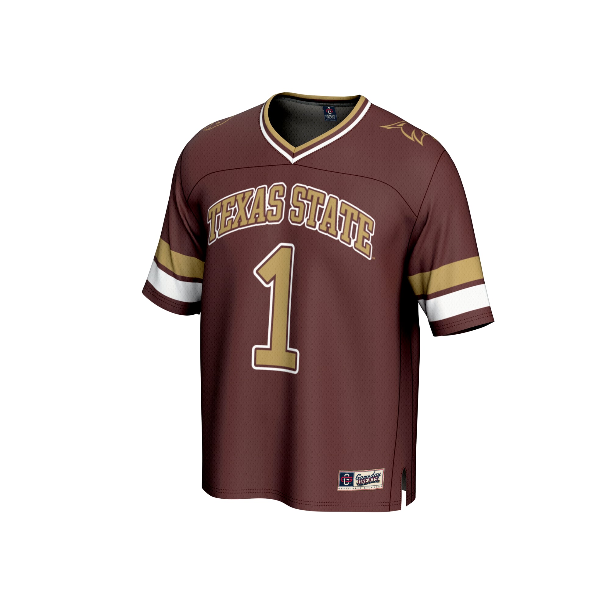 Youth #1 Maroon Texas State Bobcats Lightweight Collegiate Football Fashion Jersey