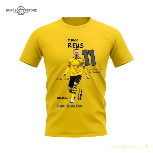 Trending Marco Reus Borussia Dortmund Graphic T-Shirt (Yellow)