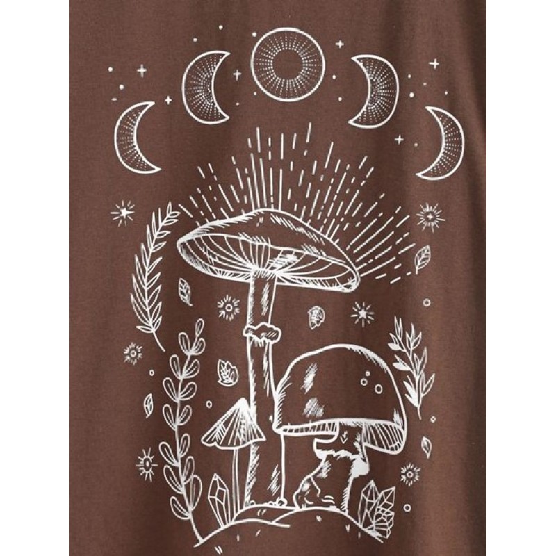 Mushroom Plant Moon Graphic Tee MA8069