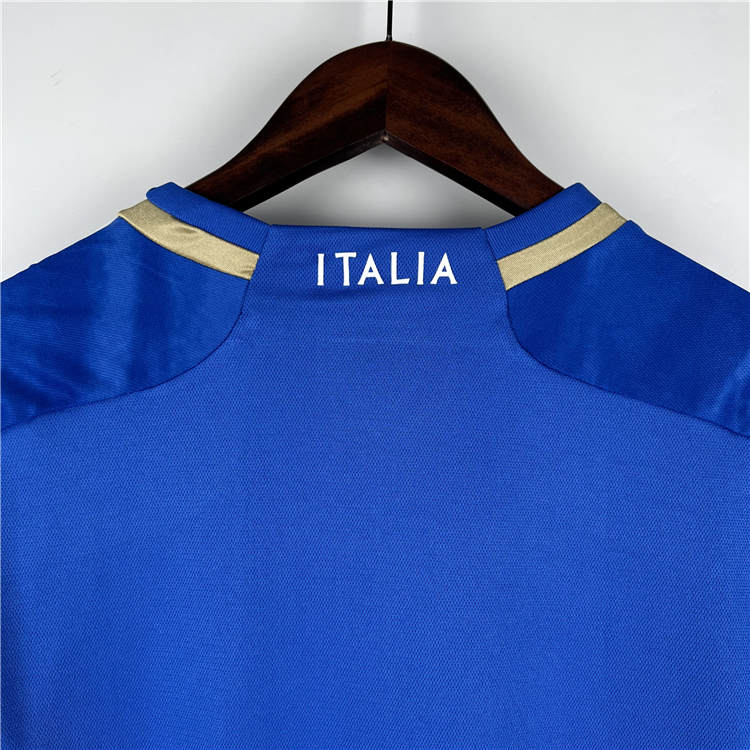 Authentic Match Quality 2023 Italy Home Long Sleeve Shirt