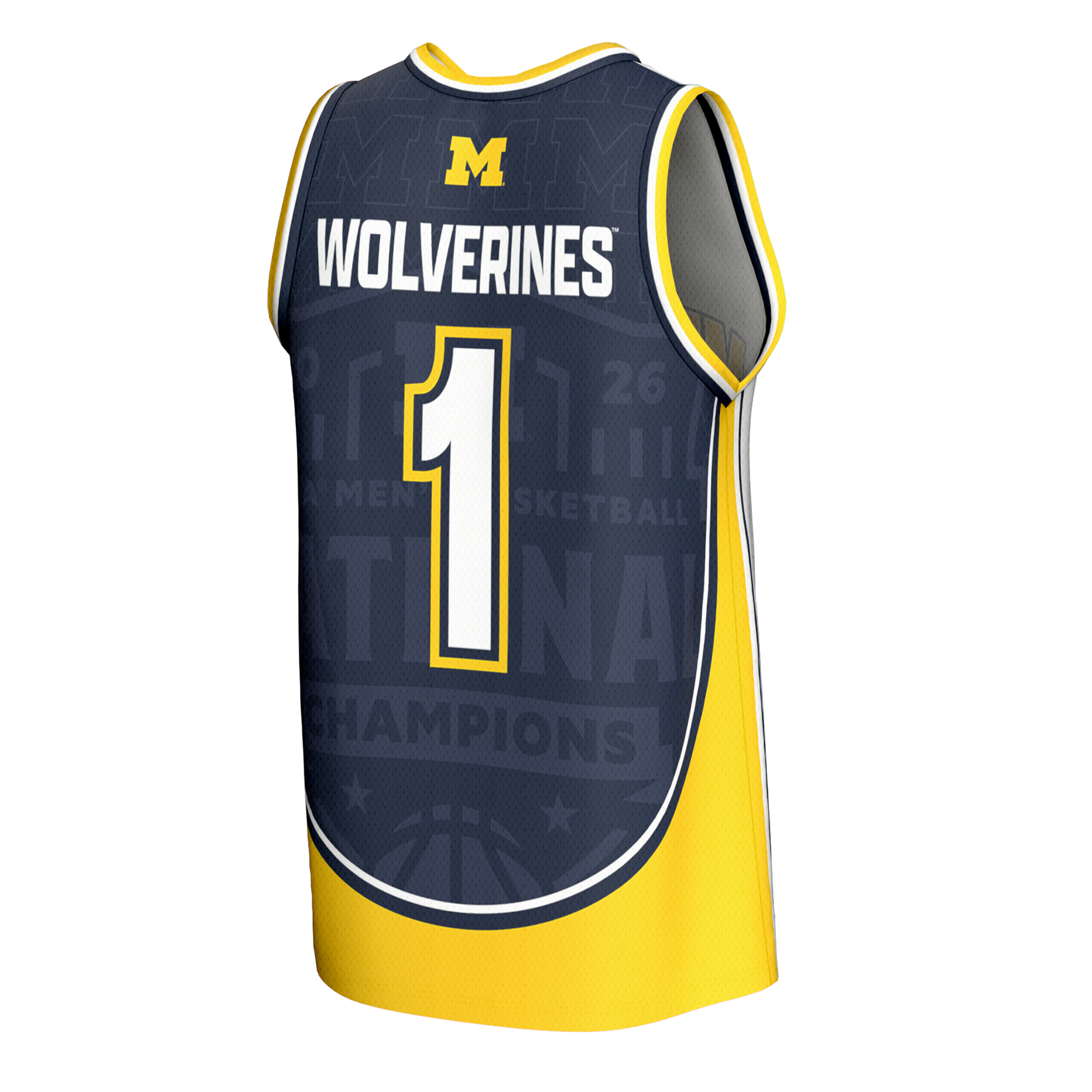 Michigan Wolverines GameDay Greats Youth 2026 NCAA Men's Basketball National Champions #1 Commemorative Fashion Jersey - White
