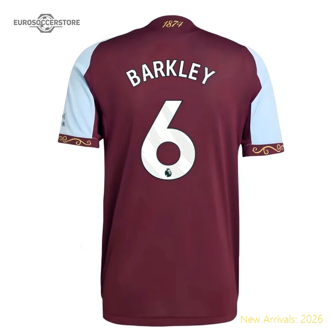 2025-2026 Aston Villa Home Shirt (Barkley 6) Supporter Version